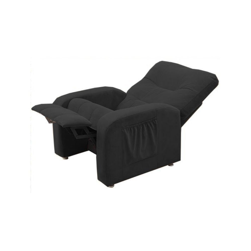 Poltrona Do Papai Reclinável Turim Veludo Preto - Js Móveis - 3