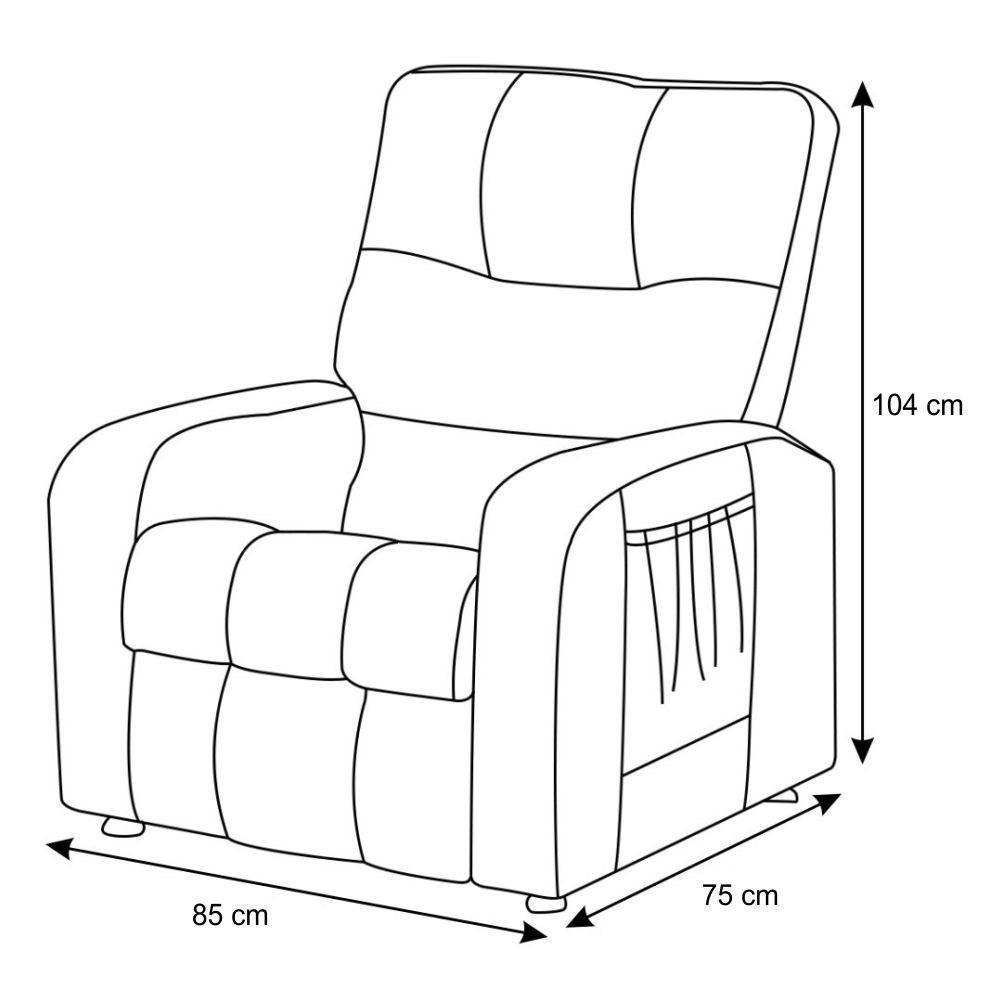 Poltrona Do Papai Reclinável Turim Veludo Preto - Js Móveis - 4