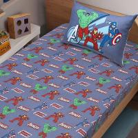 Jogo De Cama Solteiro Vingadores Malha 70% Algodão 30% Poliéster Avengers Evergreen/blue - 3