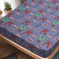 Jogo De Cama Solteiro Vingadores Malha 70% Algodão 30% Poliéster Avengers Evergreen/blue