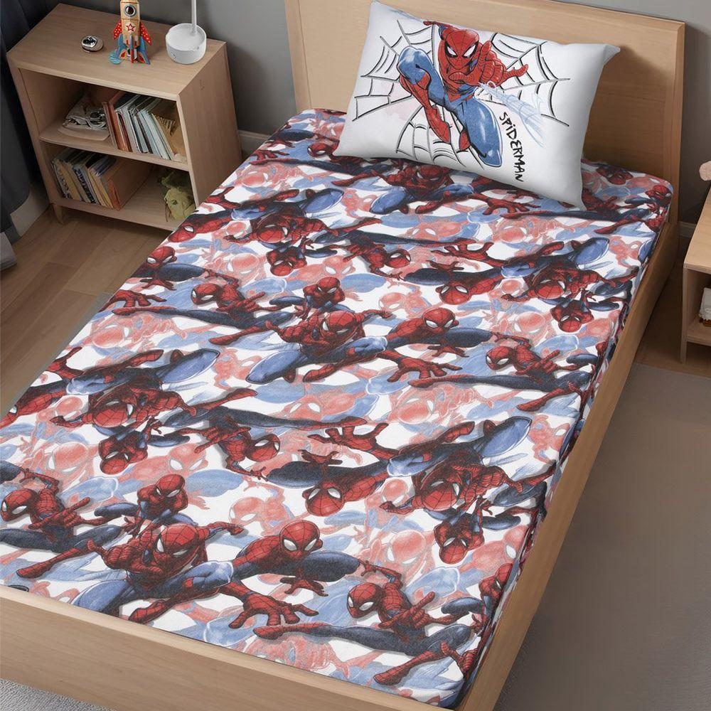 Jogo De Cama Solteiro 2 Pçs Homem-aranha 70% Algodão 30% Poliéster Spider Joy - 1