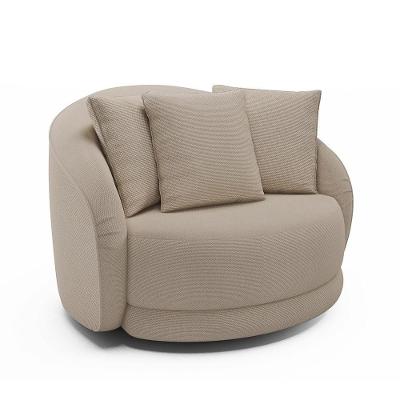 Poltrona Decorativa Giratória Para Sala 122cm Kaly M22 Linho Cru - Mpozenato