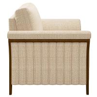 Poltrona Decorativa Sala De Estar 102cm Pés Madeira Roya M22 Linho Champanhe - Mpozenato - 5