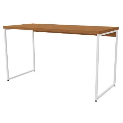 Mesa Escrivaninha Retangular Li003 Industrial MDF 136 cm Branco para Home Office