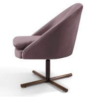 Poltrona Decorativa Base Xis Madeira Rafa C-305 Veludo Rosê - Domi - 3