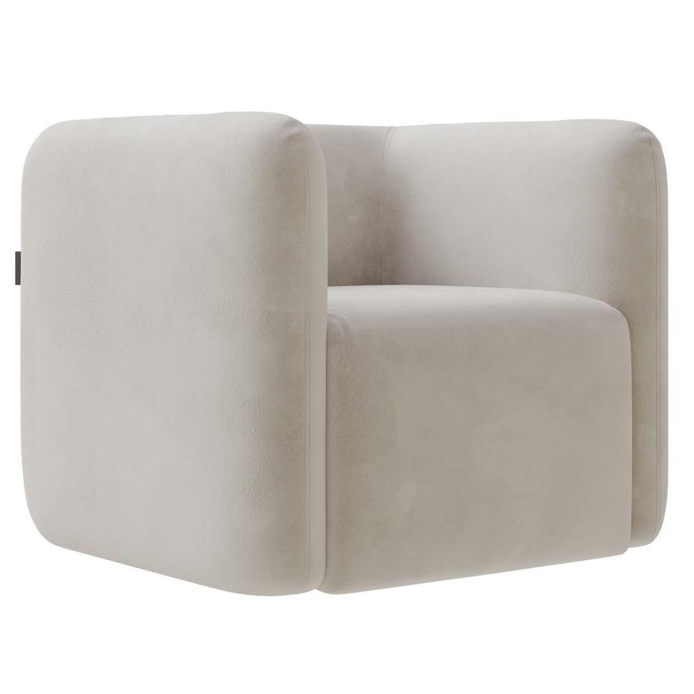 Poltrona Para Sala De Estar Decorativa Kit Com 2 Maggie K04 Veludo Bege - Mpozenato - 6