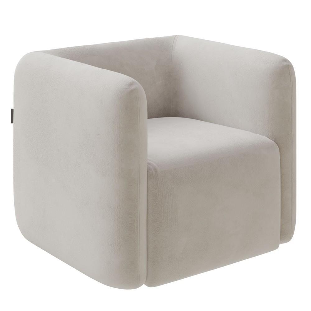 Poltrona Para Sala De Estar Decorativa Kit Com 2 Maggie K04 Veludo Bege - Mpozenato - 8