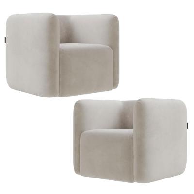 Poltrona Para Sala De Estar Decorativa Kit Com 2 Maggie K04 Veludo Bege - Mpozenato