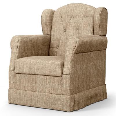 Poltrona De Amamentação Fixa Letícia Linho Bege Escuro - Phoenix