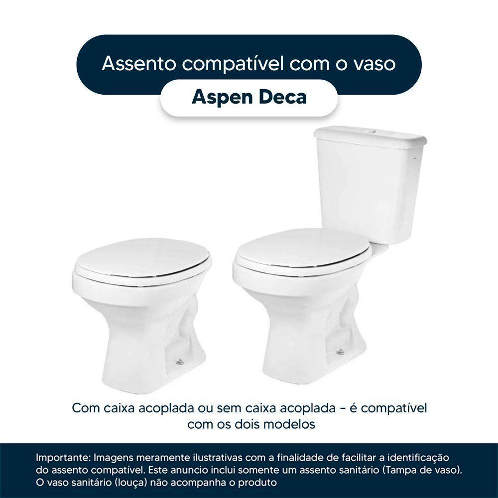 Assento Sanitário Almofadado Aspen Creme Para Vaso Deca - 4
