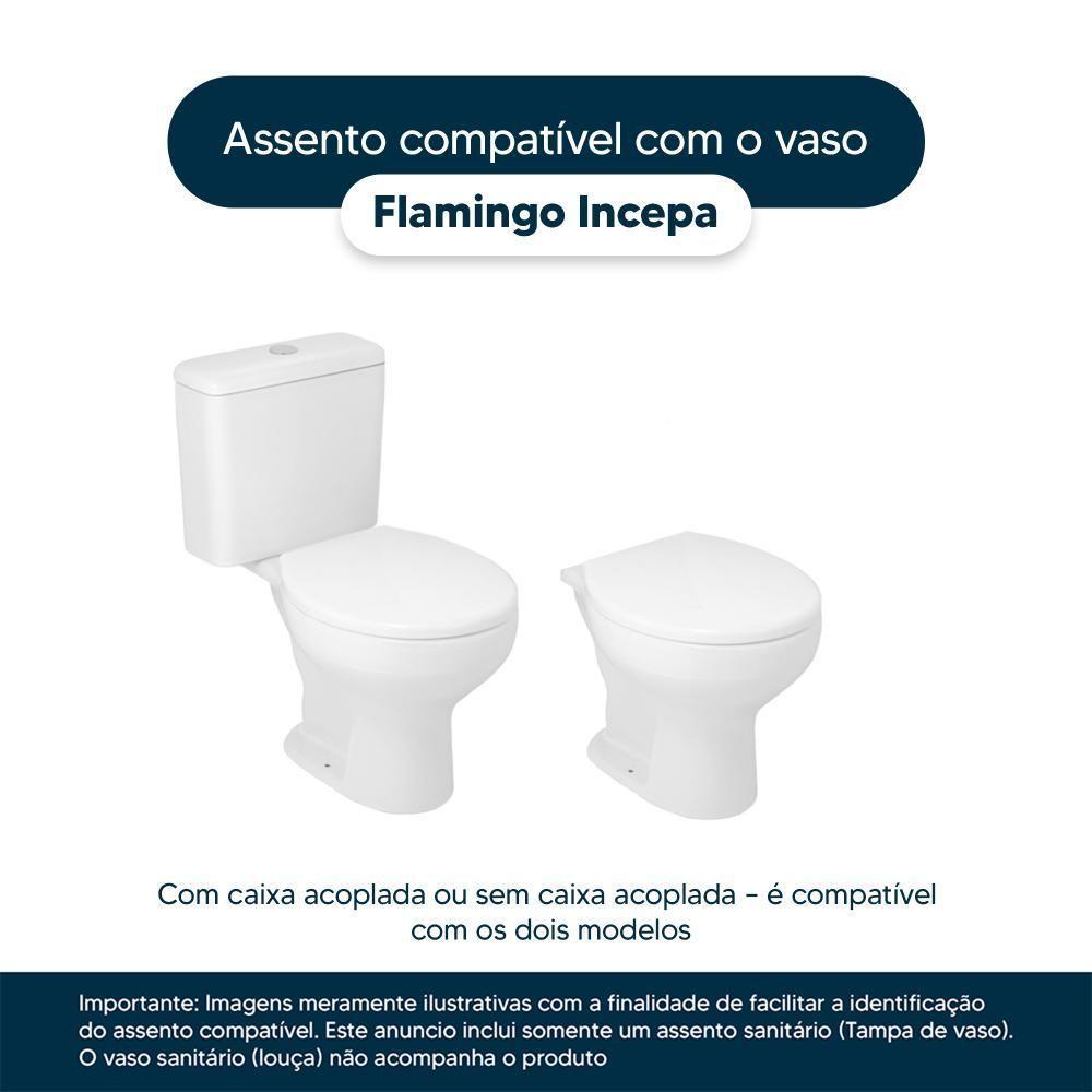 Assento Sanitário Almodadado Macio Flamingo Preto Para Vaso Incepa - 4