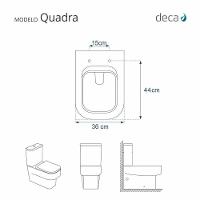 Assento Sanitário Poliester Quadra Creme Para Vaso Deca Com Ferragem Dourada