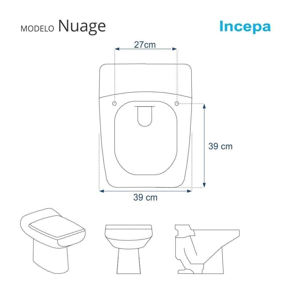 Assento Sanitário Poliester Nuage Pêssego Rosa Shell Para Vaso Incepa - 5