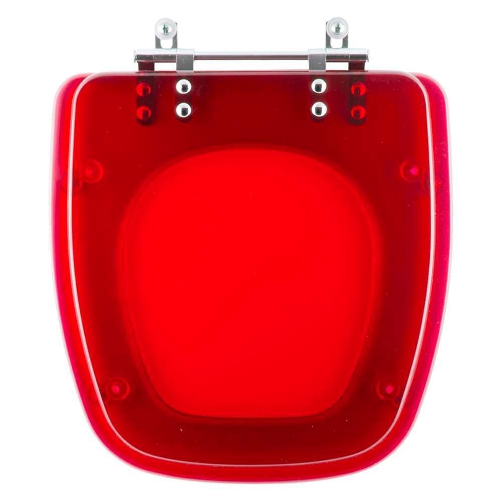 Assento Sanitário Poliester Fit Vermelho Transparente Para Vaso Celite - 1