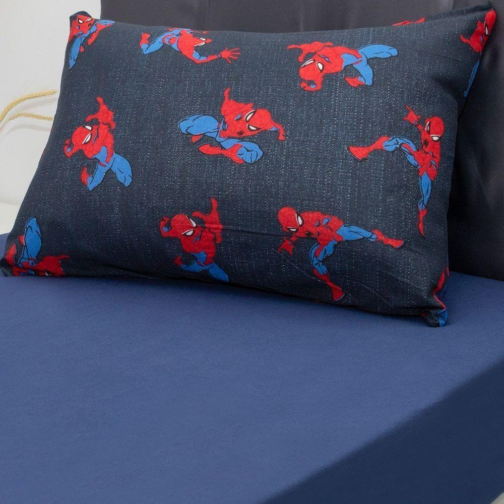 Jogo De Cama Solteiro 2 Pçs Homem-aranha 70% Algodão 30% Poliéster Spider Talke Blue - 3