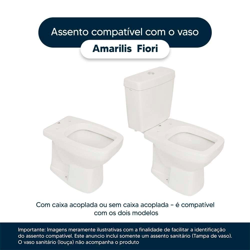 Assento Sanitário Com Amortecedor Amarilis Branco Para Vaso Fiori Com Ferragem Dourada - 4