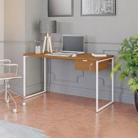 Mesa Escrivaninha 1 Gaveta 136 Cm Li003x005 Canela Branco Kpb - 6