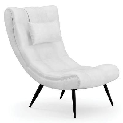 Poltrona Decorativa Lord Para Sala De Estar Com Almofada Couro Sintético Branco Ibiza