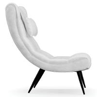 Poltrona Decorativa Para Sala De Estar Com Almofada E Pés Palito Lord Sintético Branco - Ibiza - 6