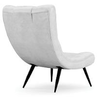 Poltrona Decorativa Para Sala De Estar Com Almofada E Pés Palito Lord Sintético Branco - Ibiza - 8