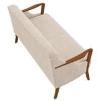 Poltrona Namoradeira 2 Lugares 135cm Capitonê Lapa M22 Linho Cru Liso - Mpozenato - 6