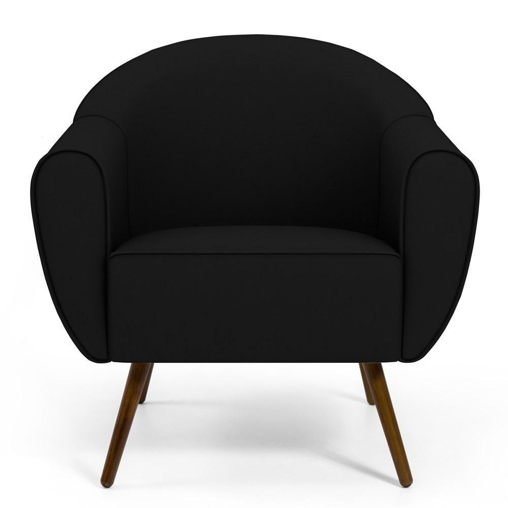 Poltrona Decorativa Nina Corano C-05 Com Pés Palito Castanho - Domi - 4