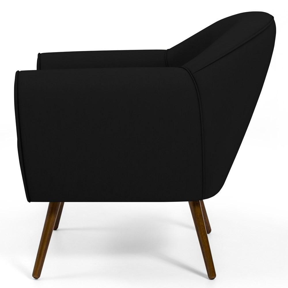 Poltrona Decorativa Nina Corano C-05 Com Pés Palito Castanho - Domi - 5