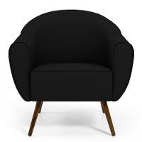 Poltrona Decorativa Nina Corano C-05 Com Pés Palito Castanho - Domi