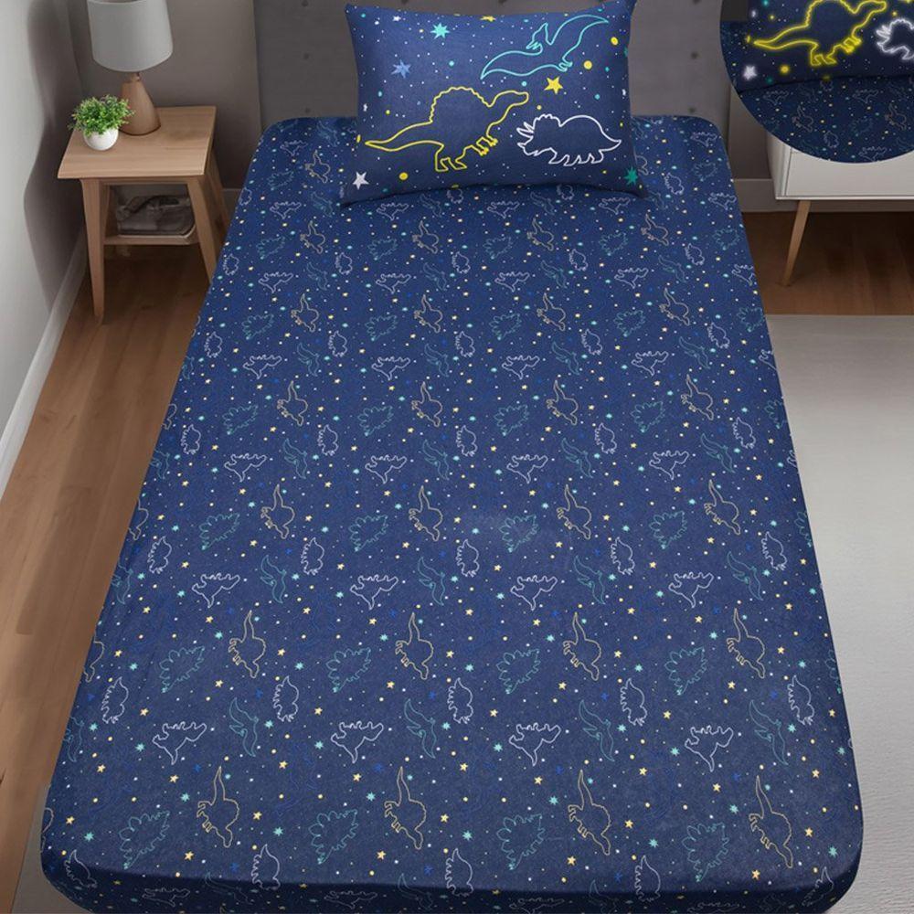 Jogo De Cama Solteiro 2 Pçs Joy 70% Algodão 30% Poliéster Dinossauros - 1