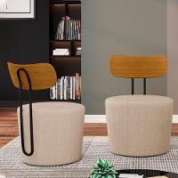 Kit 2 Poltronas Decorativas Redondas 53cm Le Moon M22 Linho Cru - Mpozenato - 2