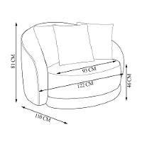 Poltrona Decorativa Giratória Para Sala 122cm Kaly M22 Linho Chumbo - Mpozenato