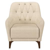 Poltrona Decorativa Para Sala De Estar Com Capitonê Pietà M22 Linho Champanhe - Mpozenato - 3