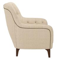 Poltrona Decorativa Para Sala De Estar Com Capitonê Pietà M22 Linho Champanhe - Mpozenato - 5