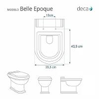 Tampa De Vaso Poliéster Belle Epoque Branco Para Bacia Deca 1.6gpf 6lpf - 5