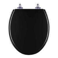 Assento Sanitário Laqueado Soft Close Spot Preto Para Vaso Deca - 1