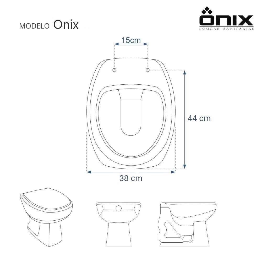 Assento Sanitário Com Fechamento Lento Onix Branco Para Vaso Onix - 3
