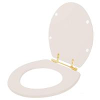 Assento Sanitário Convencional Oval Rosa Shell Para Vaso Incepa Com Ferragem Dourada - 2