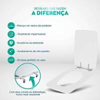 Assento Sanitário Poliéster Vila Rica Branco Para Louça Icasa - 3