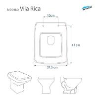 Assento Sanitário Poliéster Vila Rica Branco Para Louça Icasa - 5