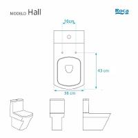 Tampa De Vaso Hall Branco Para Bacia Roca - 5