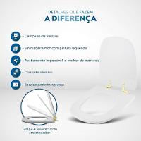 Assento Sanitário Com Fechamento Lento Ibiza Shell Para Vaso Incepa Com Ferragem Dourada - 5