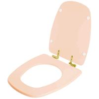 Assento Sanitário Com Amortecedor Monte Carlo Rosa Floral Para Vaso Deca Com Ferragem Dourada - 2