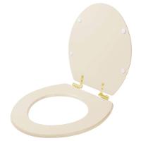 Assento Sanitário Com Amortecedor Izy Creme Para Vaso Deca Com Ferragem Dourada - 2