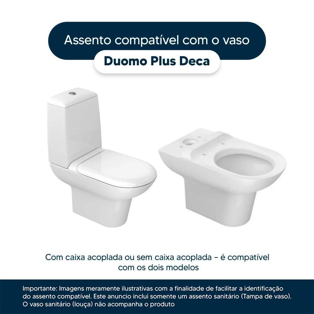 Assento Sanitário Poliester Duomo Plus Creme (bege Claro) Para Vaso Deca - 5