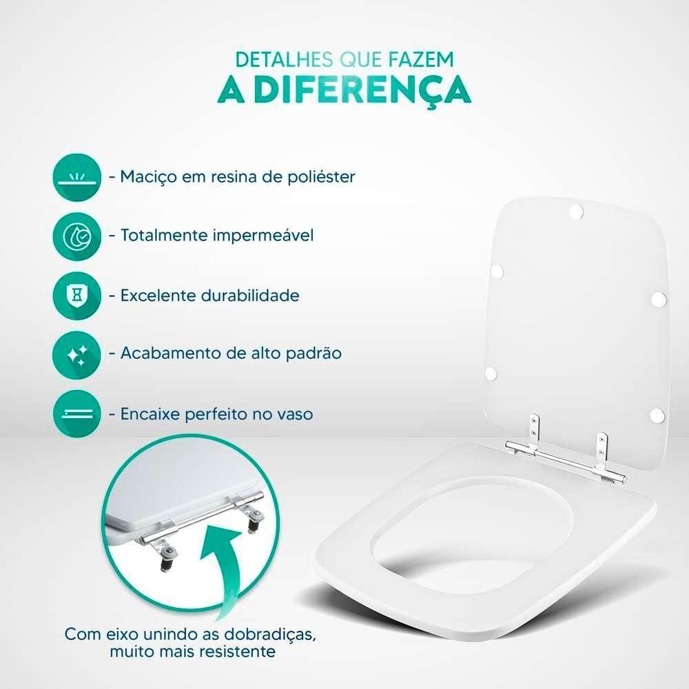 Assento Sanitário Acrílico Suite Branco Para Vaso Incepa - 3