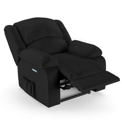 Poltrona Do Papai Reclinável Pietra Elétrica Led Fh9 Pu Preto - Mpozenato