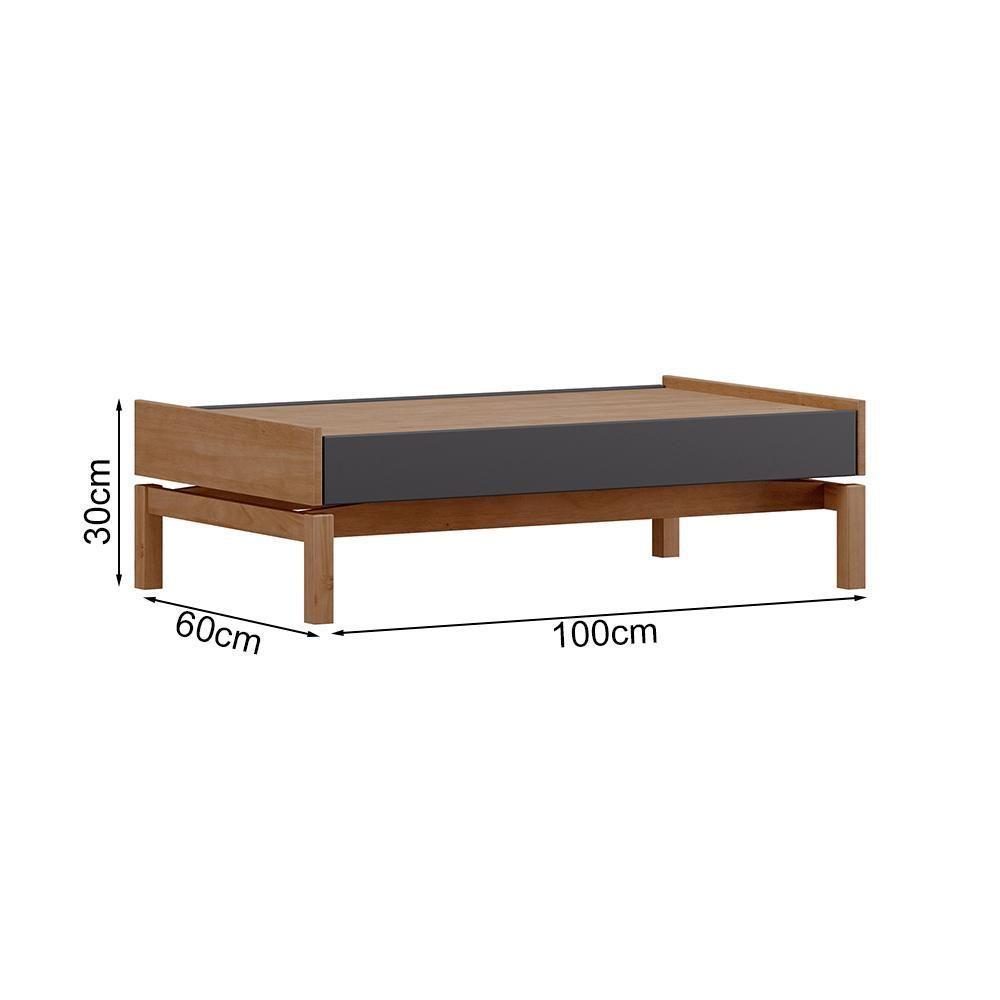 Mesa De Centro 1 Gaveta 100 Cm 2151 Tauari Concret Milani Store - 3