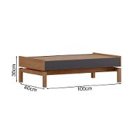 Mesa De Centro 1 Gaveta 100 Cm 2151 Tauari Concret Milani Store - 3