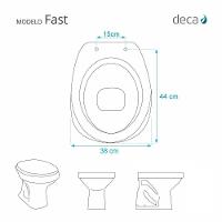 Assento Sanitário Poliéster Fast Branco Para Bacia Deca - 5