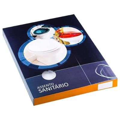 Tampa De Vaso Poliéster Antibactéria Com Amortecedor Quadra Branco Para Bacia Deca Com Ferragem Dourada